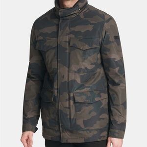 DKNY Men's 4-Pocket Utility Jacket Camo